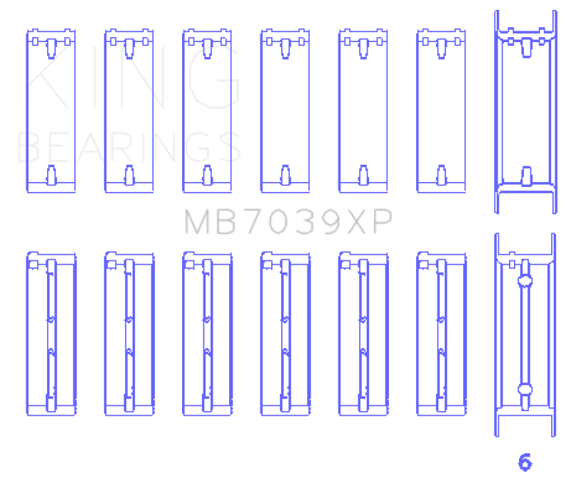 King Engine Bearings BMW M20/M50 2.0L/2.5L/2.7L Performance Main Bearing Set - Size STD