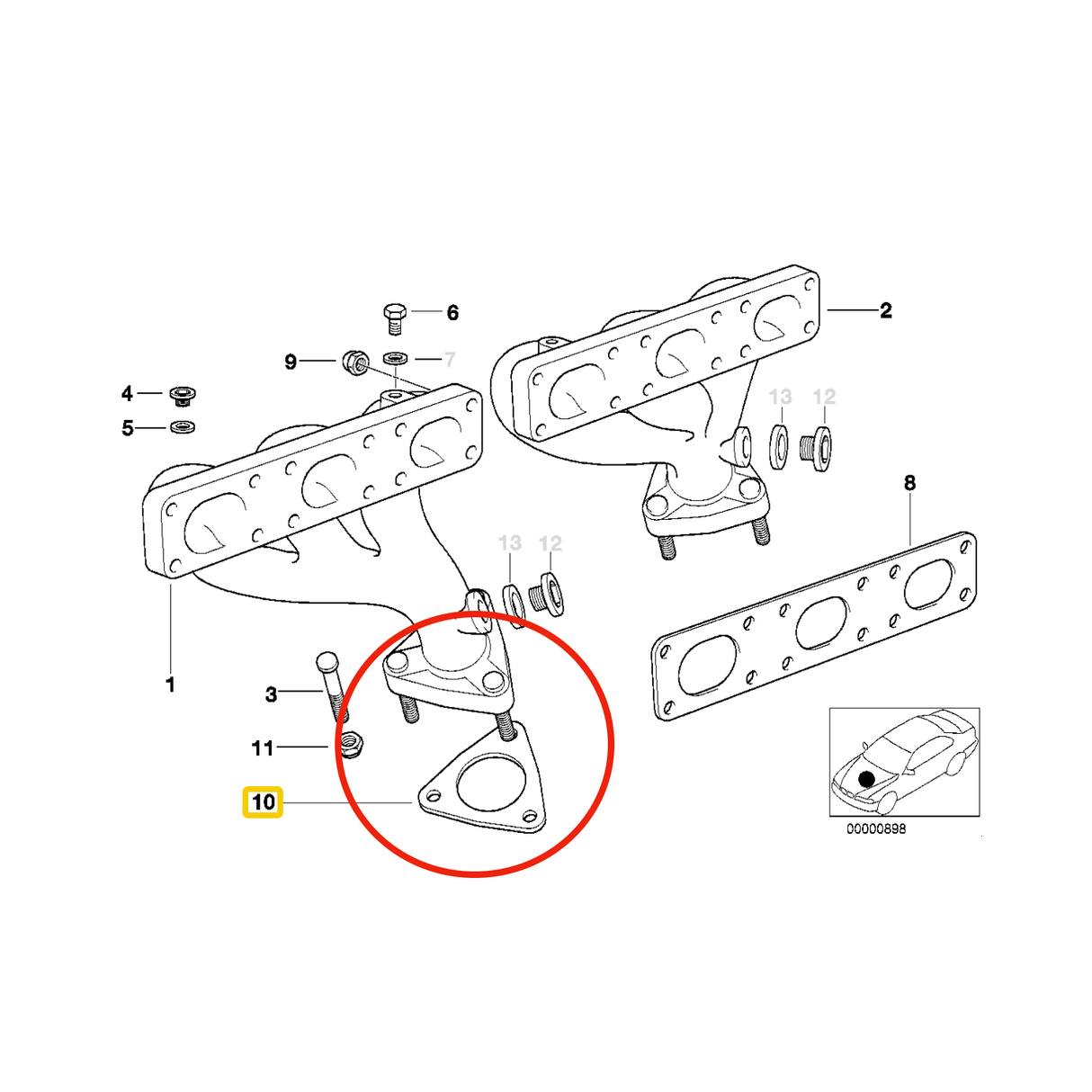Exhaust Manifold Gasket Kit - 18301716888