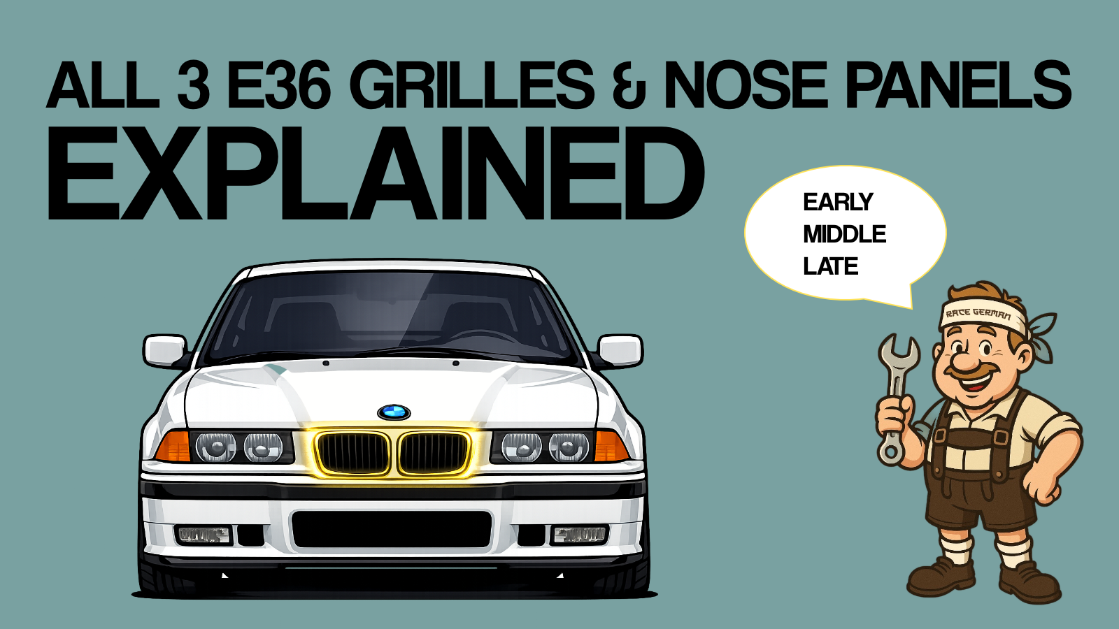Know The Differences Between all 3 E36 Grilles & Nose Panels