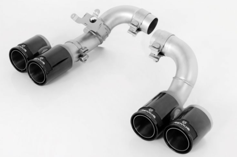 Remus 2012 BMW 3 Series F30/F31 Quad 84mm Black Chrome Straight w/Carbon Insert Tail Pipe Set