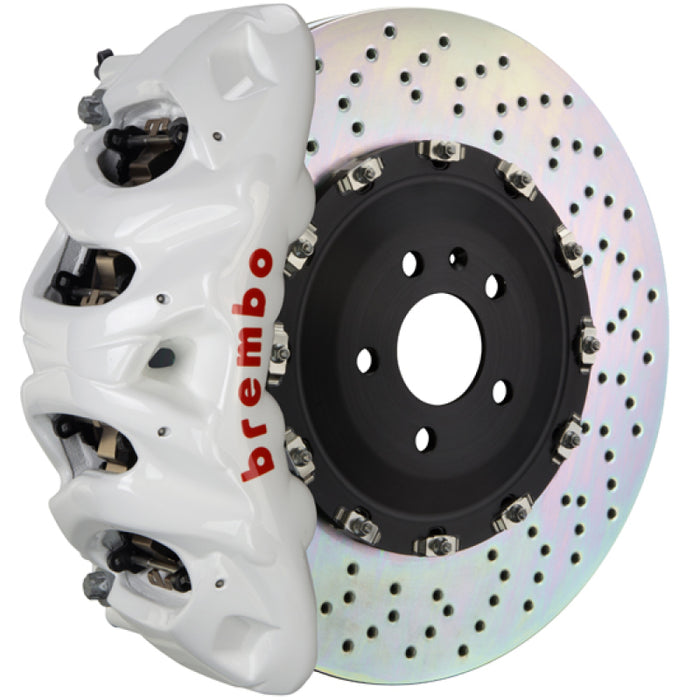 Brembo 08-13 M3 (E90/E92/E93) Front GT BBK 6 Piston Cast 380x34 2pc Rotor Drilled- White