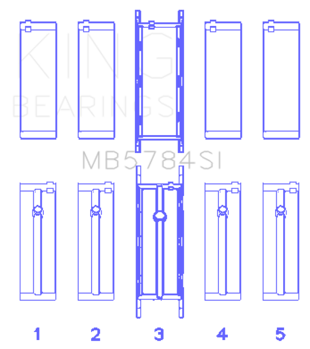 King BMW N20B20 (Size +0.50mm) Main Bearing Set