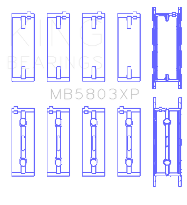 King BMW S65B40A (Size .026) Crankshaft Main Bearings Set of 5