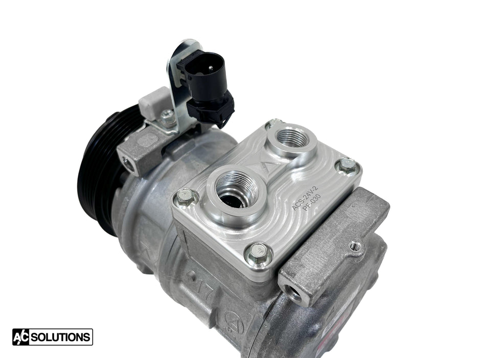 A/C Solutions E30 24v Swap Denso Compressor Manifold