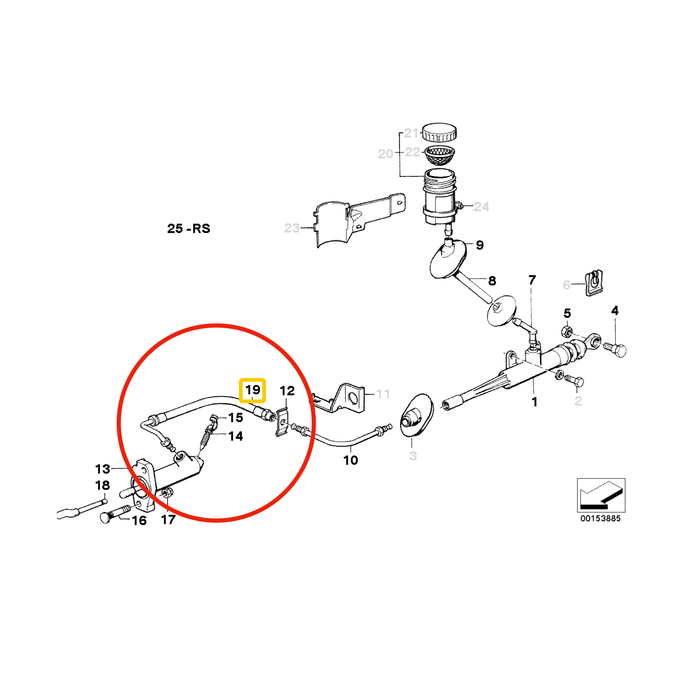 BMW E30 Clutch Pressure Hose - 21521153513