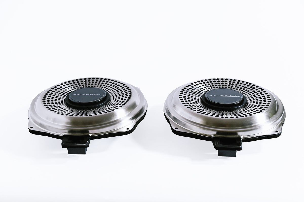 BACKORDERED - SHIPS SECOND HALF OF SEPTEMBER- RECOMMEND YOU ORDER NOW TO LOCK IN DISCOUNT AND LIMITED FUTURE INVENTORY - Bavsound Ghost Underseat Subwoofers for BMW, V3, 8 Ohm, Pair [REQUIRES HEAT GUN & DRILL]