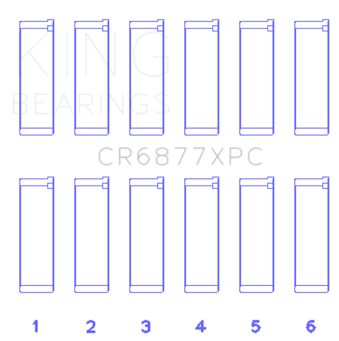 King BMW S54B32 3.2L Coated Performance Rod Bearing Set of 6 (Size .026)