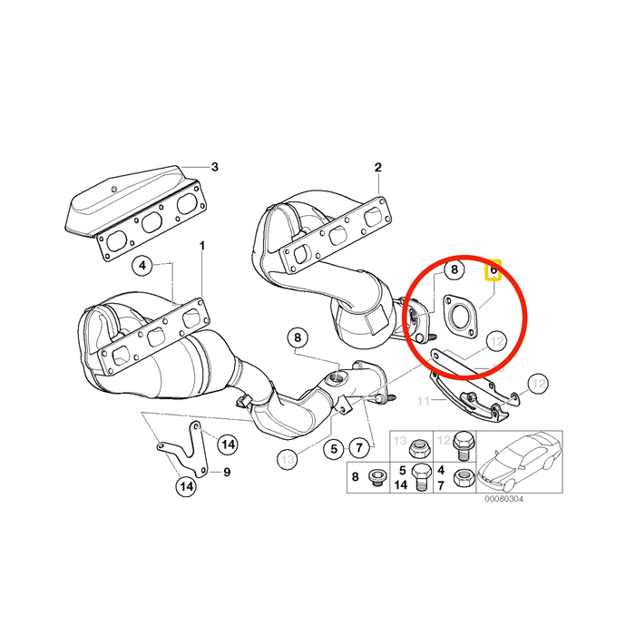 BMW Exhaust Pipe Manifold Gasket - 18107502346