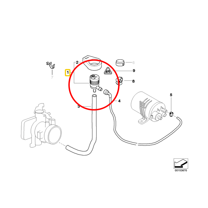 BMW Fuel Tank Breather Purge Valve - 13901433603