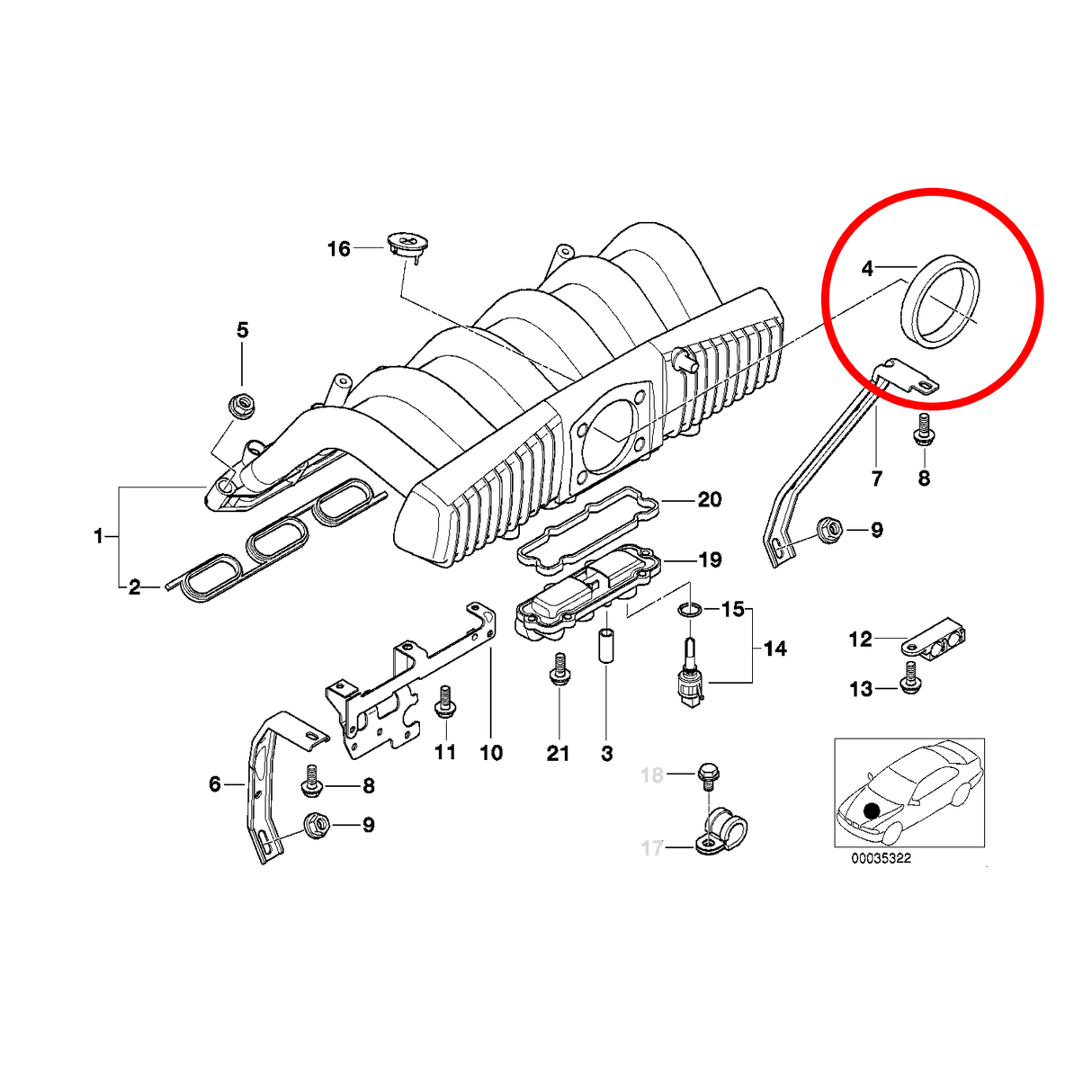 BMW Throttle Body Mount Gasket - 11611716174
