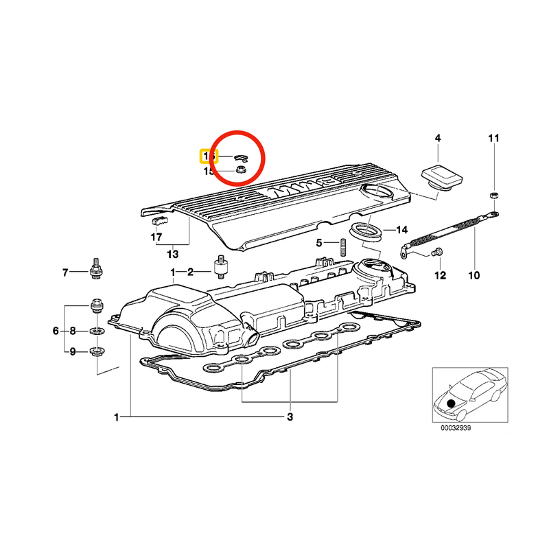 BMW Engine Beauty Cover Cap 11121403345