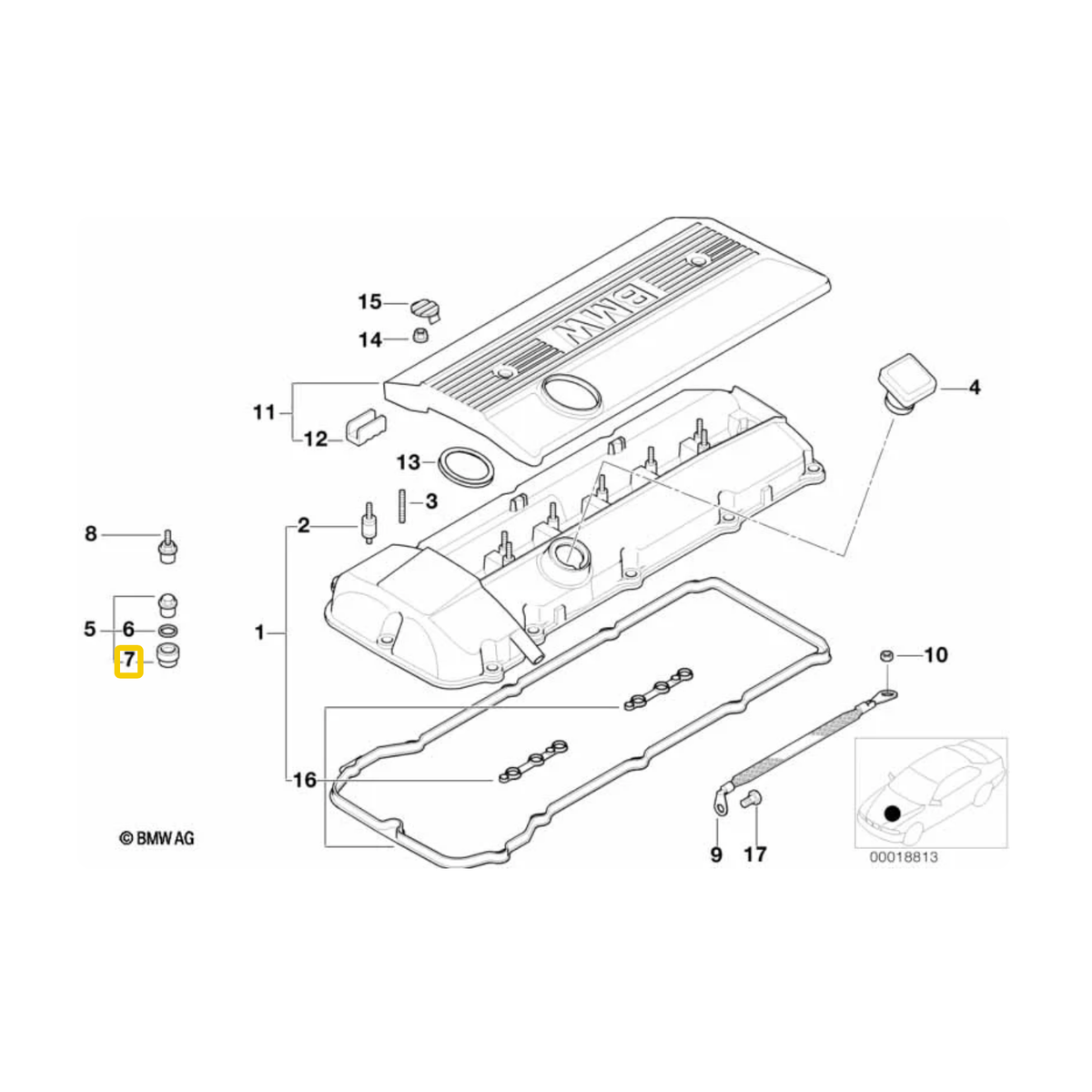 BMW Valve Cover Grommet - 11121437395