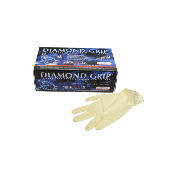 Microfelx Diamond Grip Powder Free Latex Gloves