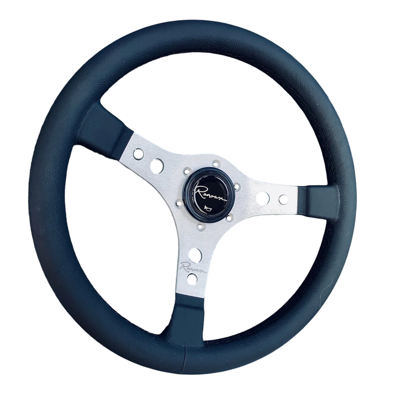 Renown Riverside Silver Motorsport Leather Steering Wheel