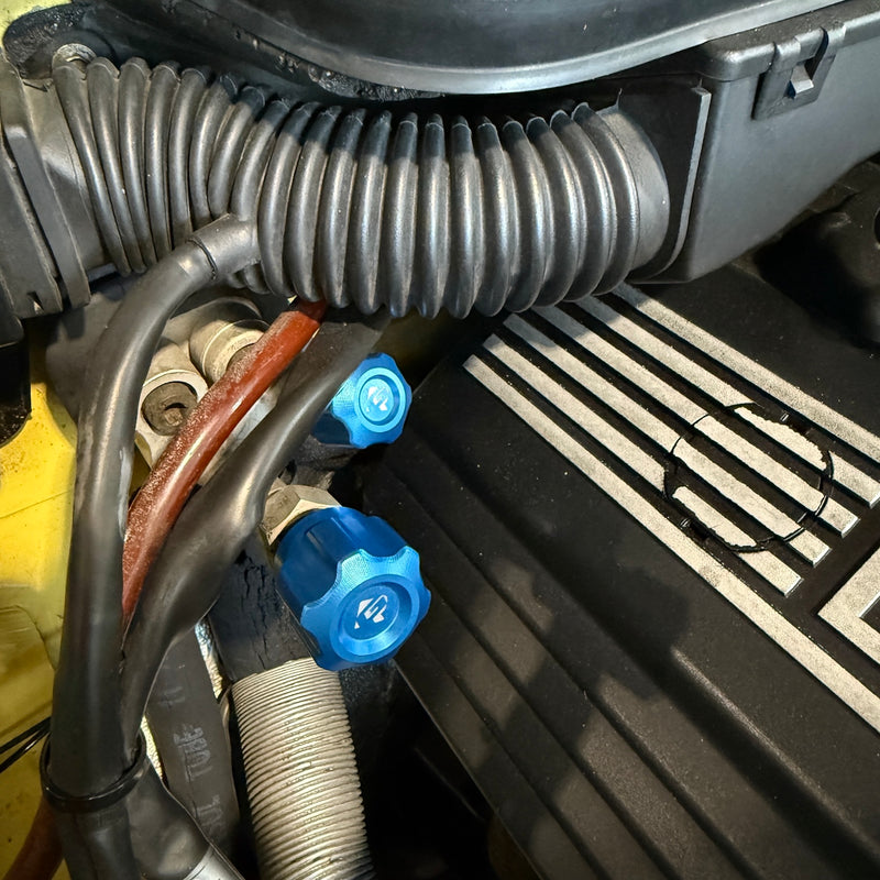 BMW Billet AC Service Port Caps