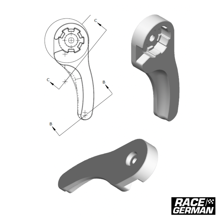 Race German Billet Aluminum E36 Hood Latch Handle