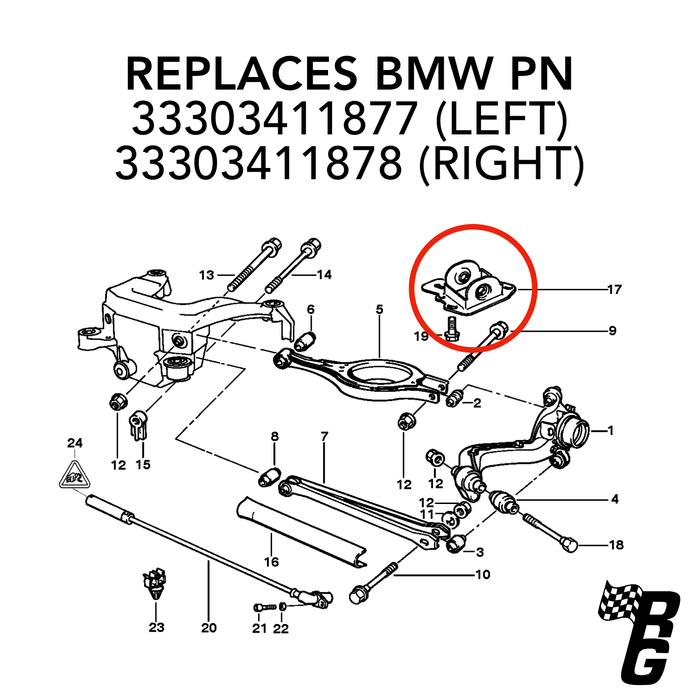 BMW Adjustable Rear Trailing Arm Brackets (Toe Correction)