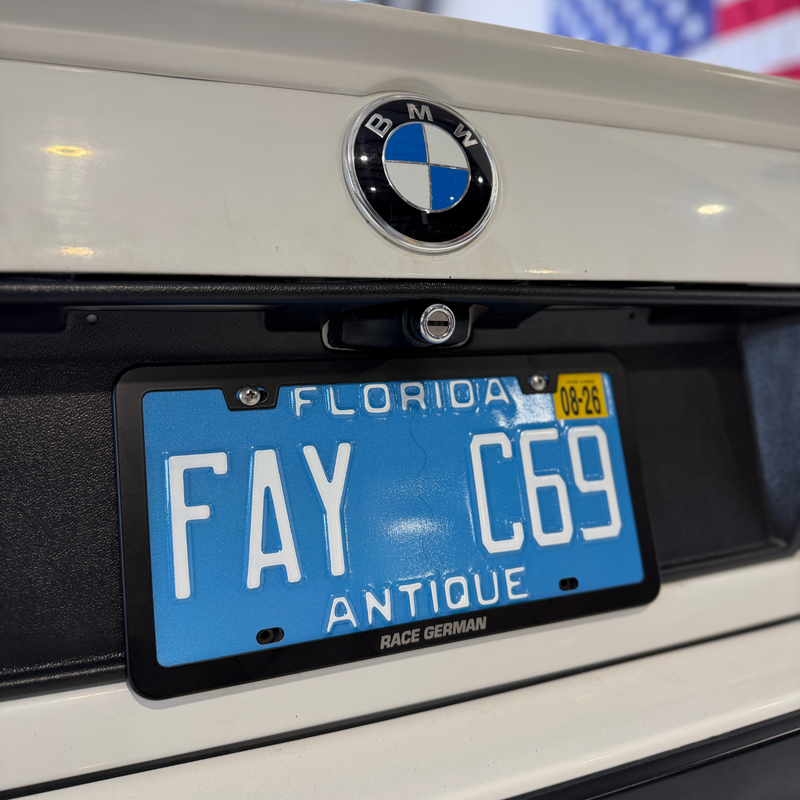 Race German Slim License Plate Frame