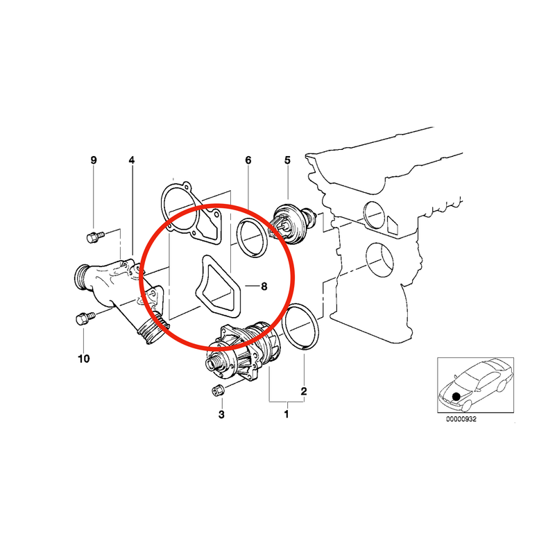 BMW M5x Thermostat Housing Gasket - 11531740437