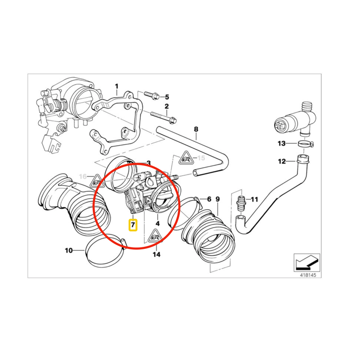 BMW Throttle Position Sensor - 13631703562