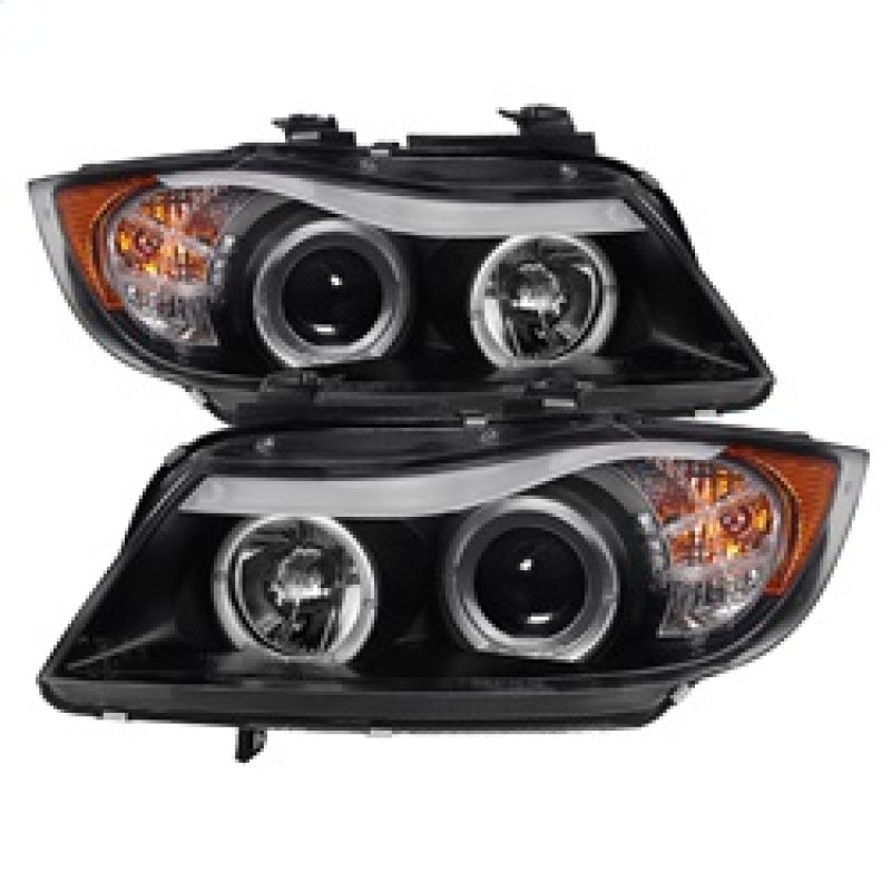 Spyder BMW E90 3-Series 06-08 Projector LED Halo Amber Reflector Rplc Bulb Blk PRO-YD-BMWE9005-AM-BK