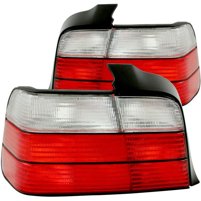 ANZO 1992-1998 BMW 3 Series E36 Sedan Taillights Red/Clear