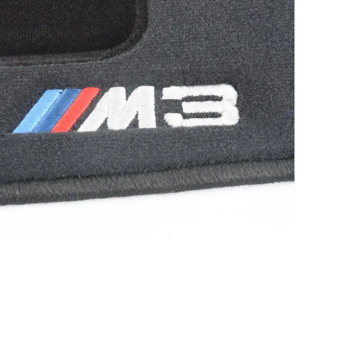 Genuine BMW M Logo Floor Mat Set, Black - E36 M3 - 82111469805