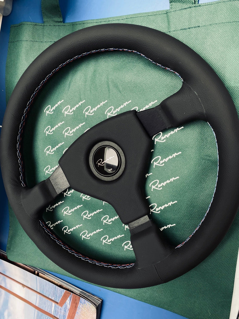 Renown Champion Motorsport Leather Horn Pad Steering Wheel