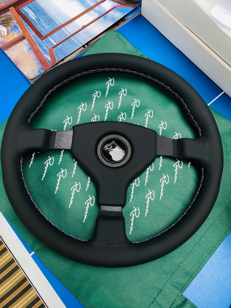 Renown Champion Motorsport Leather Horn Pad Steering Wheel
