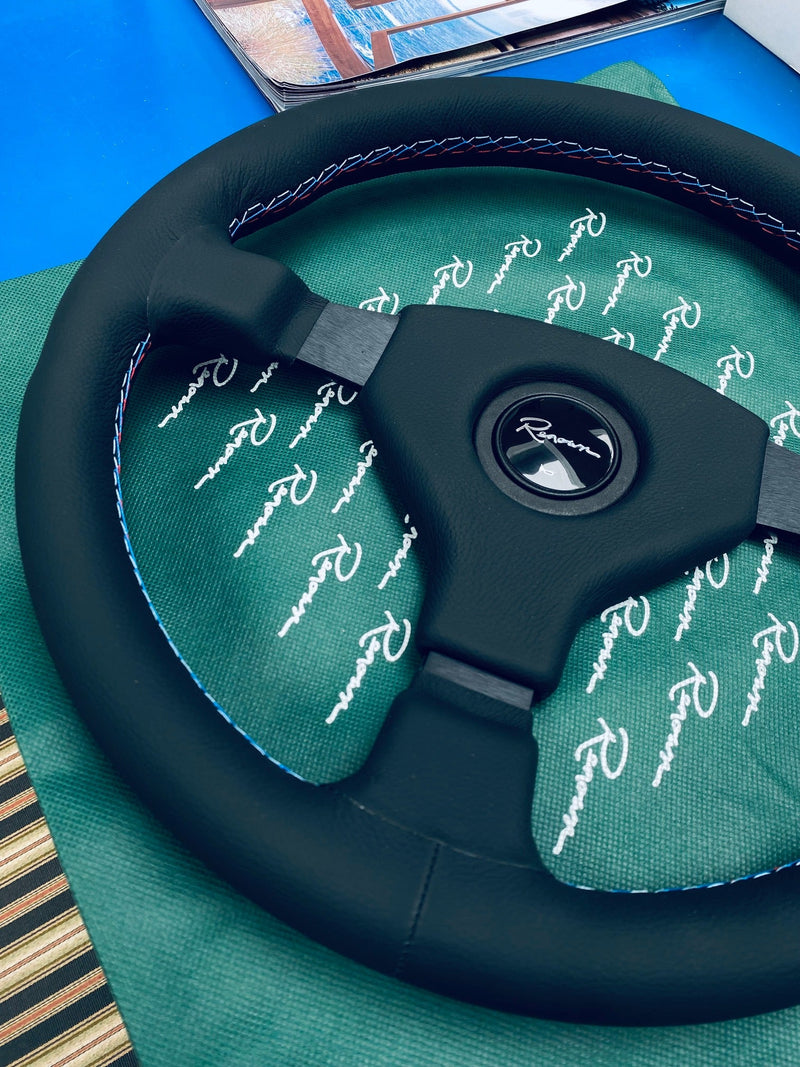 Renown Champion Motorsport Leather Horn Pad Steering Wheel
