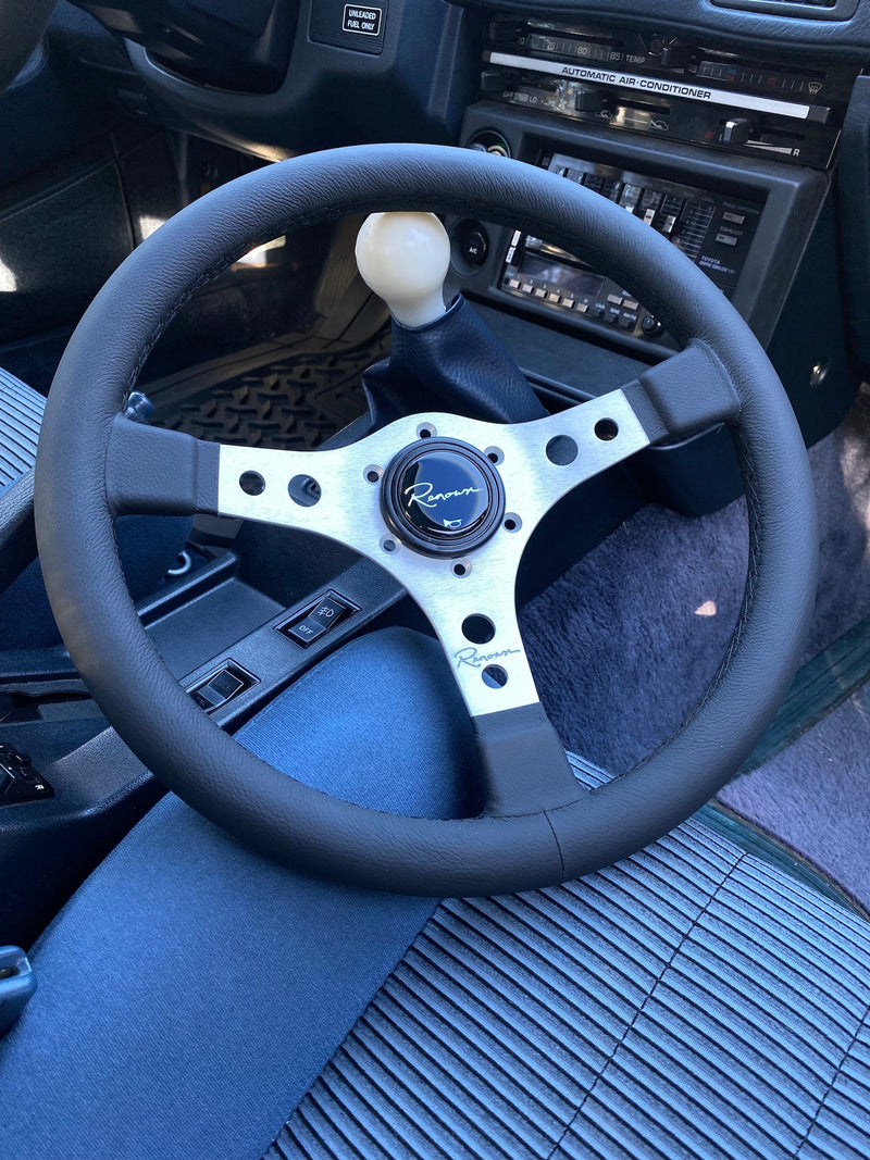 Renown Riverside Silver Motorsport Leather Steering Wheel
