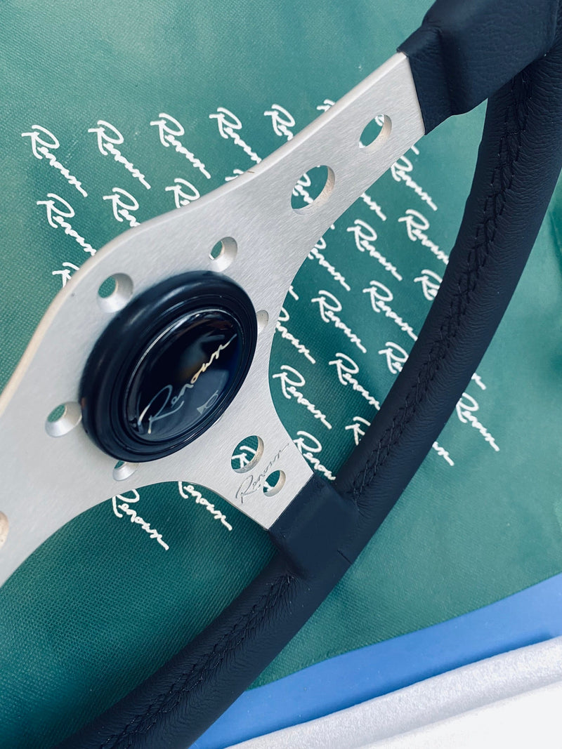 Renown Riverside Silver Motorsport Leather Steering Wheel