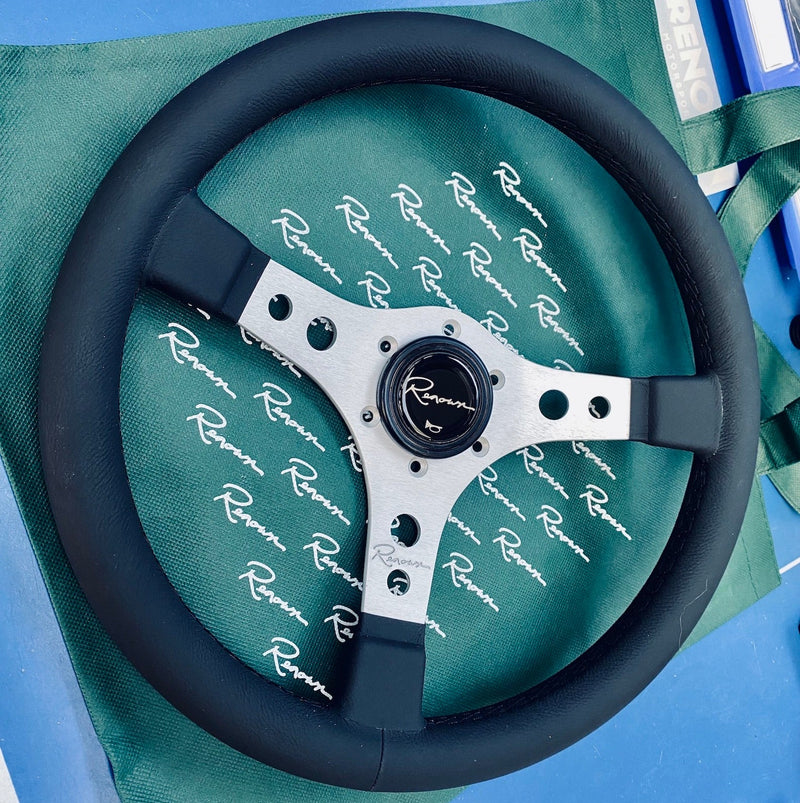 Renown Riverside Silver Motorsport Leather Steering Wheel