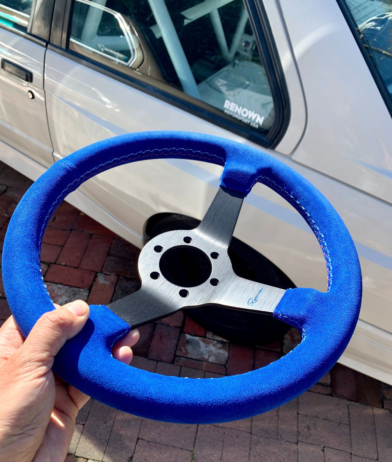 Renown Time Trial Cookie Monster Blue Suede Steering Wheel