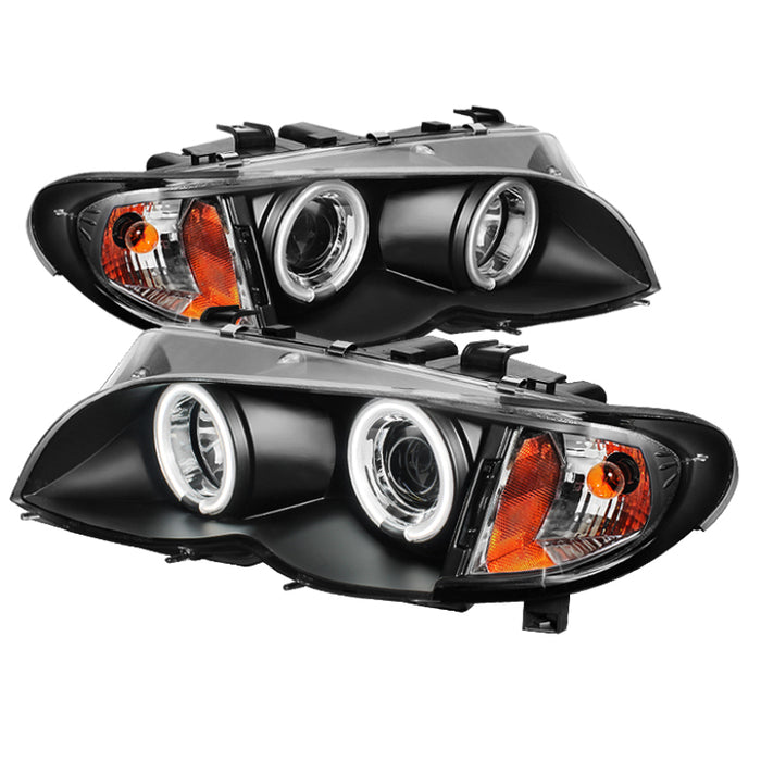 Spyder BMW E46 3-Series 02-05 4DR Projector Headlights 1PC LED Halo Chrm PRO-YD-BMWE4602-4D-AM-C
